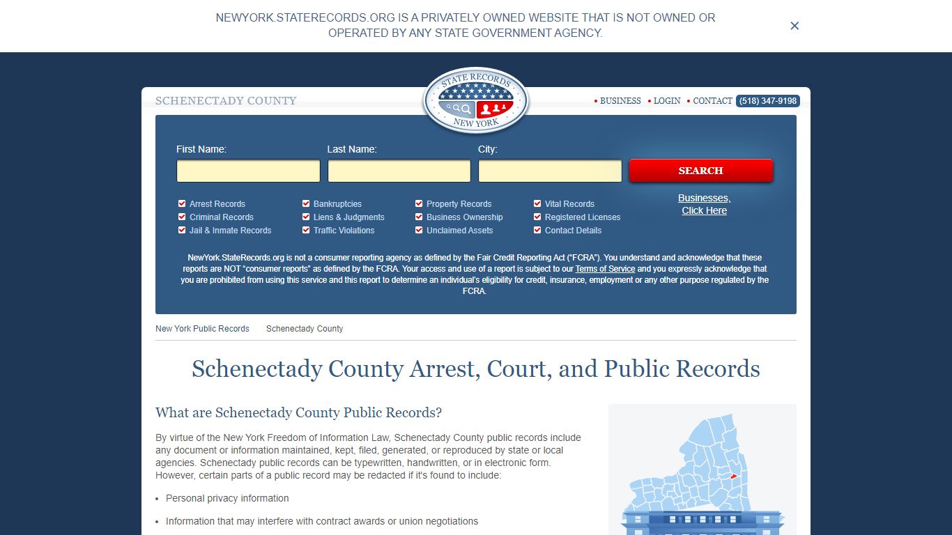 Schenectady County Arrest, Court, and Public Records