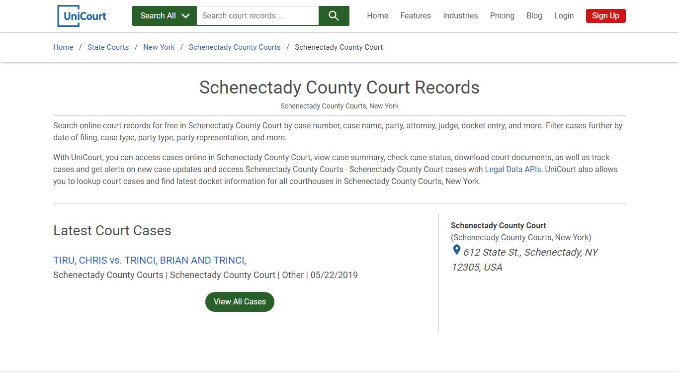 Schenectady County Court Records | Schenectady | UniCourt